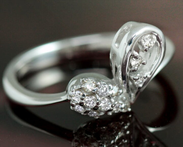 楽天市場】ピンキーリング 18k 4月誕生石 ダイヤモンド 0.12ct 
