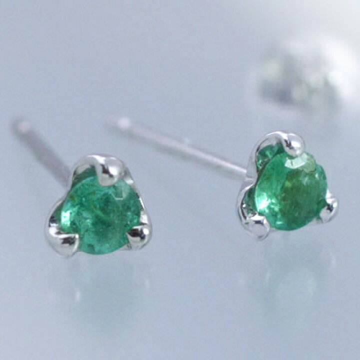 楽天市場】エメラルド ピアス プラチナ（PT950）金属アレルギー対応  