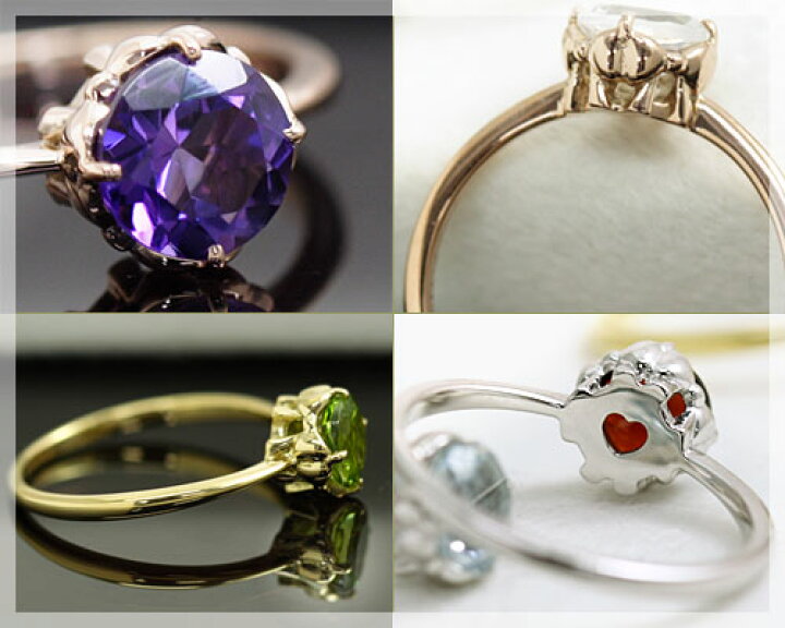 楽天市場】アメジスト 大粒6ミリ リング（指輪）レディース K10/K18  