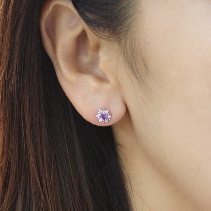 楽天市場】2月/4月誕生石 アメジスト/ダイヤモンド0.12ct（カラット  