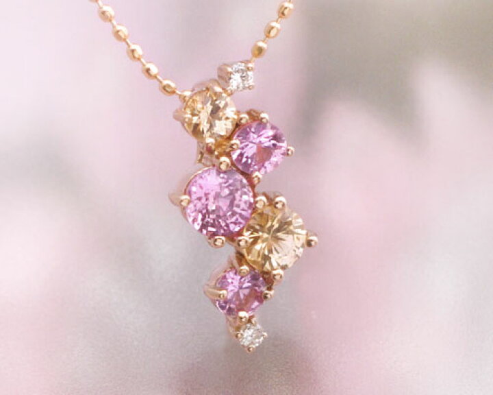楽天市場】ピンクサファイア ネックレス 送料無料 イエローサファイア  