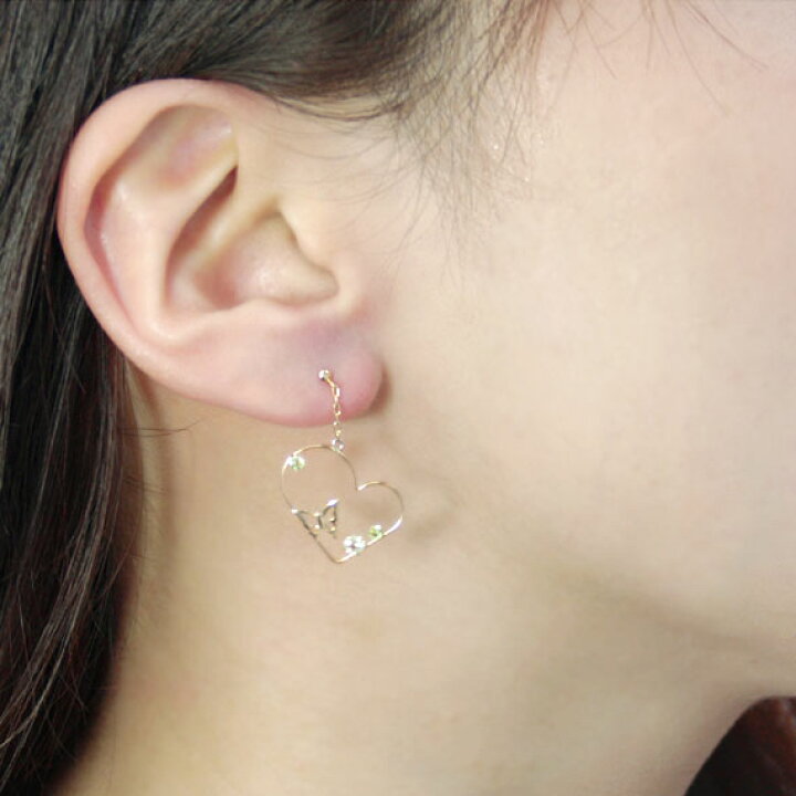 楽天市場】8月誕生石 ペリドット ハニークォーツ ハート 蝶  