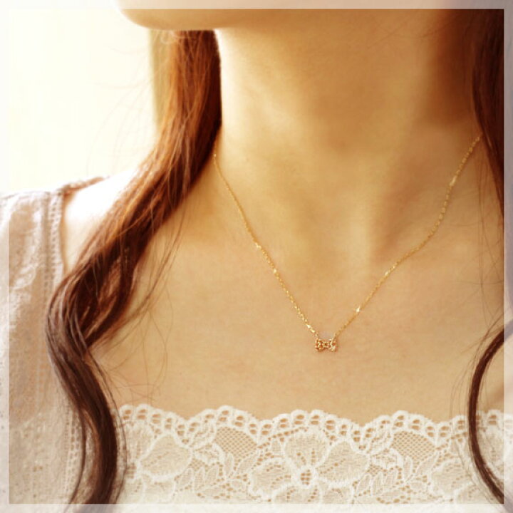 楽天市場】オレンジサファイア ネックレス リボンモチーフ ペンダント  