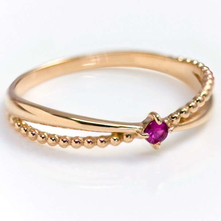楽天市場】7月誕生石 ルビー クロスデザイン ピンキーリング（指輪  