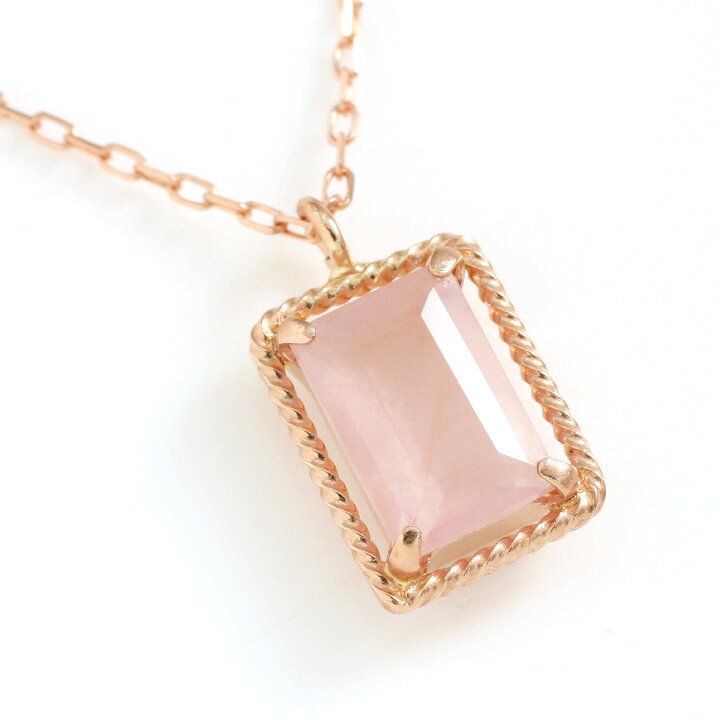 楽天市場】ローズクォーツ ネックレス レディース K10ピンクゴールド  