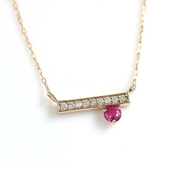 楽天市場】ルビー ネックレス ダイヤモンド 0.07ct ペンダント K10 