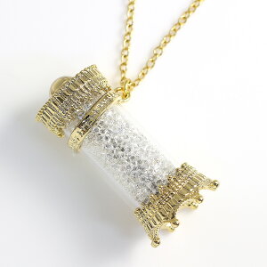 万華鏡 ペンダント テレイドスコープ ミニ万華鏡 ネックレス クリスタル ゴールドカラー キラキラ エレガント 誕生日 プレゼント 女性