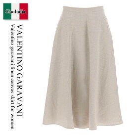 バレンチノ / Valentino Garavani Linen Canvas Skirt For Women / 4B0RABC08HK / 4B0RABC08HK YV4 / 4B0RABC08HKYV4 / スカート / 「正規品補償」「VIP価格販売」「お買い物サポート」