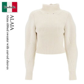 アズディンアライア / Alaia Ribbed Sweater With Curved Sleeves / AA9S02294M813 / AA9S02294M813 020 / AA9S02294M813020 / ニット・セーター / 「正規品補償」「VIP価格販売」「お買い物サポート」