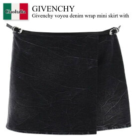 ジバンシィ / Givenchy Voyou Denim Wrap Mini Skirt With / BW40UB5Y3P / BW40UB5Y3P 001 / BW40UB5Y3P001 / ミニスカート / 「正規品補償」「VIP価格販売」「お買い物サポート」