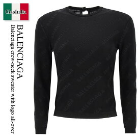 バレンシアガ / Balenciaga Crew-Neck Sweater With Logo All-Over / 750439 T3277 / 750439 T3277 1010B / 750439T32771010B / 750439T3277 / ニット・セーター / 「正規品補償」「VIP価格販売」「お買い物サポート」