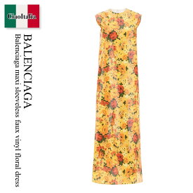 バレンシアガ / Balenciaga Maxi Sleeveless Faux Vinyl Floral Dress / 790622 TQL59 / 790622 TQL59 7541 / 790622TQL597541 / 790622TQL59 / ワンピース / 「正規品補償」「VIP価格販売」「お買い物サポート」