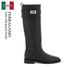 フェラガモ / Ferragamo Boots With Gancini Buckle / 01G2050764001 / 01G2050764001 001 / 01G2050764001001 / ロングブーツ / 「正規品補償」「VIP価格販売」「お買い物サポート」