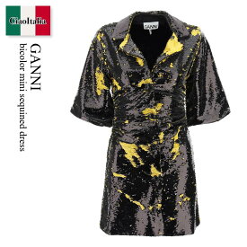 ガニー / Ganni Bicolor Mini Sequined Dress / F7553 / F7553 099 / F7553099 / ワンピース / 「正規品補償」「VIP価格販売」「お買い物サポート」