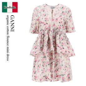 ガニー / Ganni Organic Cotton Flounce Mini Dress / F8713 / F8713 787 / F8713787 / ワンピース / 「正規品補償」「VIP価格販売」「お買い物サポート」