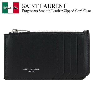 yʌE݌ɌEҏIz T[ / Saint Laurent Fragments Smooth Leather Zipped Card Case / 609362 0U90N / 609362 0U90N 1000 / 6093620U90N / 6093620U90N1000 / J[hP[XEh
