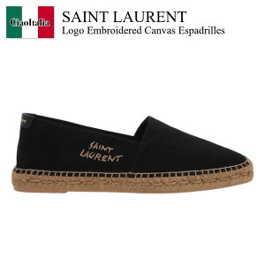 yʌE݌ɌEҏIz T[ / Saint Laurent Logo Embroidered Canvas Espadrilles / 605951 1P210 / 605951 1P210 1000 / 6059511P210 / 6059511P2101000 / CEu[cET_̑