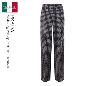 �y���ʌ���E�݌Ɍ���E�����ҏ����I�z �v���_ / Prada Wide-Leg Paisley Print Twill Trousers / P238IS F0008 / P238IS OOO15GG F0008 / P238ISF0008 / P238ISOOO15GGF0008 / �p���c