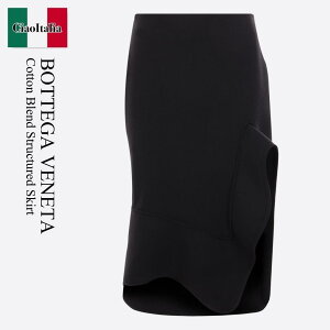 yʌE݌ɌEҏIz {beKEFl^ / Bottega Veneta Cotton Blend Structured Skirt / 756693 VKPH0 / 756693 VKPH0 1000 / 756693VKPH0 / 756693VKPH01000 / XJ[g