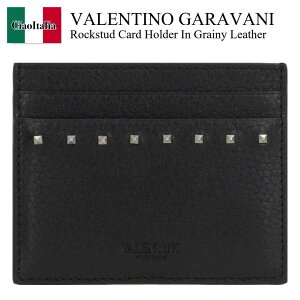 yʌE݌ɌEҏIz o`m / Valentino Garavani Rockstud Card Holder In Grainy Leather / 6Y2P0V18PDX / 6Y2P0V18PDX 0NO / 6Y2P0V18PDX0NO / J[hP[XEh