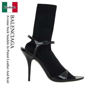 yʌE݌ɌEҏIz oVAK / Balenciaga Avenue Sock Sandals In Patent Leather And Knit / 810517 W12H2 / 810517 W12H2 1010 / 810517W12H2 / 810517W12H21010 / T_E~[