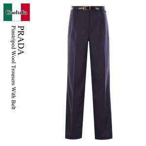 �y���ʌ���E�݌Ɍ���E�����ҏ����I�z �v���_ / Prada Pinstriped Wool Trousers With Belt / P277IK F0008 / P277IK SOOO16PS F0008 / P277IKF0008 / P277IKSOOO16PSF0008 / �p���c