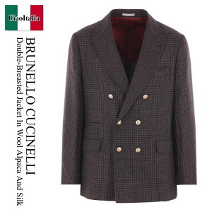 yʌE݌ɌEҏIz ulN`l / Brunello Cucinelli Double-Breasted Jacket In Wool Alpaca And / MV4167BPDG / MV4167BPDG C040 / MV4167BPDGC040 / WPbg̑