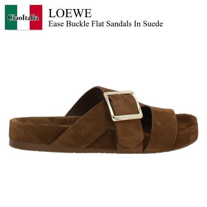 yʌE݌ɌEҏIz Gx / Loewe Ease Buckle Flat Sandals In Suede / L815465XAL / L815465XAL 3100 / L815465XAL3100 / T_E~[