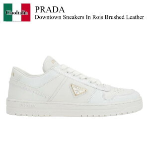 yʌE݌ɌEҏIz v_ / Prada Downtown Sneakers In Rois Brushed Leather / 1E792M F0009 / 1E792M FBE303LPH F0009 / 1E792MF0009 / 1E792MFBE303LPHF0009 / Xj[J[