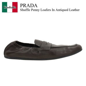 yʌE݌ɌEҏIz v_ / Prada Shuffle Penny Loafers In Antiqued Leather / 2DG158 F0003 / 2DG158 FG0027V6 F0003 / 2DG158F0003 / 2DG158FG0027V6F0003 / hXV[YEvCErWlXV[Y