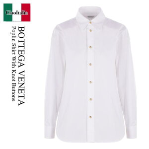 �y���ʌ���E�݌Ɍ���E�����ҏ����I�z �{�b�e�K�E���F�l�^ / Bottega Veneta Poplin Shirt With Knot Buttons / 838420 V2H20 / 838420 V2H20 9000 / 838420V2H20 / 838420V2H209000 / �u���E�X�E�V���c