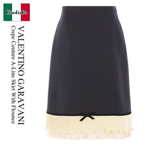 yʌE݌ɌEҏIz o`m / Valentino Garavani Crepe Couture A-Line Skirt With Flounce / 7B3RADG01CF / 7B3RADG01CF TB1 / 7B3RADG01CFTB1 / XJ[g