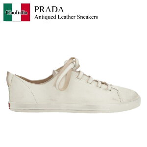 yʌE݌ɌEҏIz v_ / Prada Antiqued Leather Sneakers / 1E207O F0K74 / 1E207O FD015V69 F0K74 / 1E207OF0K74 / 1E207OFD015V69F0K74 / Xj[J[