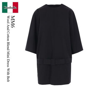 �y���ʌ���E�݌Ɍ���E�����ҏ����I�z MM6 / Mm6 Wool And Cotton Blend Mini Dress With Belt / S62DA0062M3561 / S62DA0062M3561 4900 / S62DA0062M35614900 / �����s�[�X