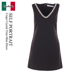 �y���ʌ���E�݌Ɍ���E�����ҏ����I�z �Z���t�E�|�[�g���C�g / Self Portrait Crepe Crystal Trim Mini Dress / SC25 / SC25 019SB / SC25019SB / �����s�[�X