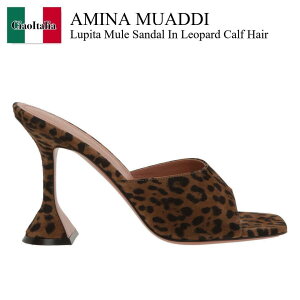 yʌE݌ɌEҏIz A~iAfB / Amina Muaddi Lupita Mule Sandal In Leopard Calf Hair / 15S365749LUP / T_E~[