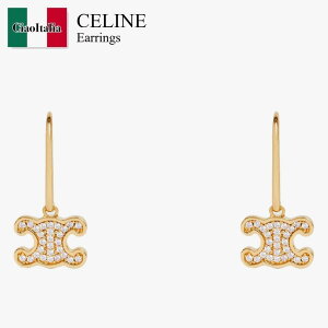 yʌE݌ɌEҏIz Z[k / Celine Triomphe Rhinestone Earrings In Brass With Gold Finis / 460GC6BZI / 460GC6BZI 35OR / 460GC6BZI35OR / sAX