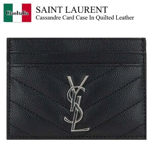 yʌE݌ɌEҏIz T[ / Saint Laurent Cassandre Card Case In Quilted Leather / 423291 BOW02 / 423291 BOW02 1000 / 423291BOW02 / 423291BOW021000 / J[hP[XEh