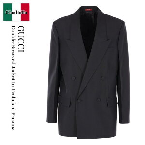 yʌE݌ɌEҏIz Ob` / Gucci Double-Breasted Jacket In Technical Panama / 849881 Z7AYA / 849881 Z7AYA 1000 / 849881Z7AYA / 849881Z7AYA1000 / WPbg̑