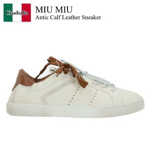 yʌE݌ɌEҏIz ~E~E / Miu Miu Antic Calf Leather Sneaker / 5E532E F0052KJ / 5E532E F0052KJ F0TPR / 5E532EF0052KJ / 5E532EF0052KJF0TPR / Xj[J[