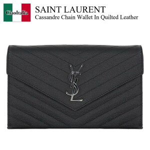 �y���ʌ���E�݌Ɍ���E�����ҏ����I�z �T�����[���� / Saint Laurent Cassandre Chain Wallet In Quilted Leather / 377828 BOW02 / 377828 BOW02 1000 / 377828BOW02 / 377828BOW021000 / �����z