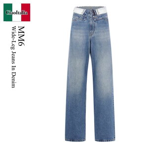 �y���ʌ���E�݌Ɍ���E�����ҏ����I�z MM6 / Mm6 Wide-Leg Jeans In Denim / S52LA0271M3005 / S52LA0271M3005 8965 / S52LA0271M30058965 / �f�j���E�W�[�p��