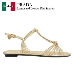 �y���ʌ���E�݌Ɍ���E�����ҏ����I�z �v���_ / Prada Laminated Leather Flat Sandals / 1X407O F0522 / 1X407O F005X20 F0522 / 1X407OF0522 / 1X407OF005X20F0522 / �T���_���E�~���[��