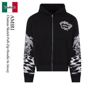 �y���ʌ���E�݌Ɍ���E�����ҏ����I�z �A�~�� / Amiri Chateau Sketch Full-Zip Hoodie In Jersey / AMTOJR1099 / AMTOJR1099 001 / AMTOJR1099001 / �p�[�J�[�E�t�[�f�B