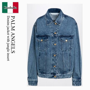 yʌE݌ɌEҏIz p[GWFX / Palm Angels Denim Jacket With Jungle Insert / PWYE032F24DEN002 / PWYE032F24DEN002 4555 / PWYE032F24DEN0024555 / WPbg