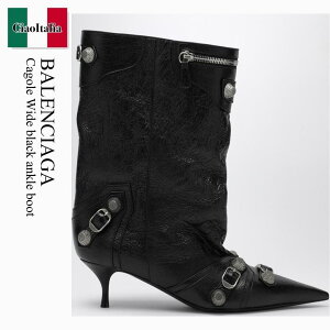 yʌE݌ɌEҏIz oVAK / Balenciaga Cagole Wide Black Ankle Boot / 802082 WAD4E / 802082 WAD4E 1081 / 802082WAD4E1081 / V[gu[cEu[eB