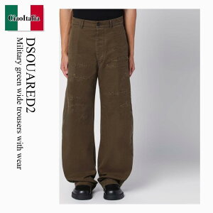 �y���ʌ���E�݌Ɍ���E�����ҏ����I�z �f�B�[�X�N�G�A�[�h / Dsquared2 Military Green Wide Trousers With Wear / S71KB0662 S41794 / S71KB0662 S41794 728 / S71KB0662S41794728 / �p���c�E�{�g���X���̑�