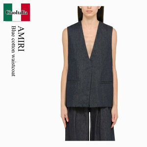 �y���ʌ���E�݌Ɍ���E�����ҏ����I�z �A�~�� / Amiri Blue Cotton Waistcoat / PF23WDF042CO / PF23WDF042CO 402 / �x�X�g�E�W��