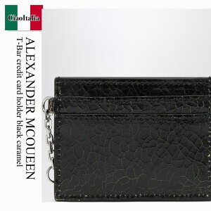 yʌE݌ɌEҏIz ALT_[E}bNC[ / Alexander Mcqueen T-Bar Credit Card Holder Black Caramel / 805063 1AAUE / 805063 1AAUE 9769 / 8050631AAUE9769 / J[hP[XEh