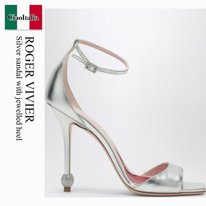 �y���ʌ���E�݌Ɍ���E�����ҏ����I�z ���W�F�E���B���B�G / Roger Vivier Silver Sandal With Jewelled Heel / RVW56827490KAC / RVW56827490KAC B200 / RVW56827490KACB200 / �T���_���E�~���[��